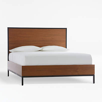 James Walnut With Black Frame Queen Bed Reviews Crate And Barrel Canada