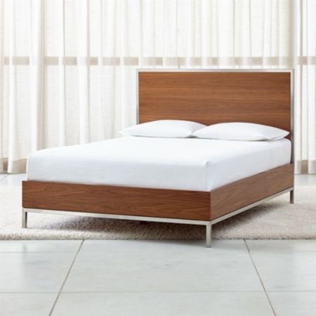 James Walnut With Stainless Steel Frame Bed