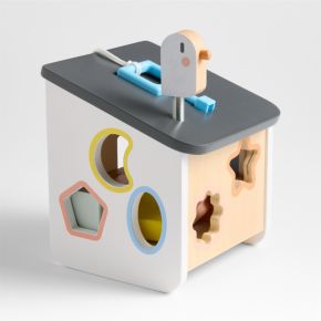 Image of Janod Sweet Cocoon Wooden Bird House Kids Shape Sorter Toy
