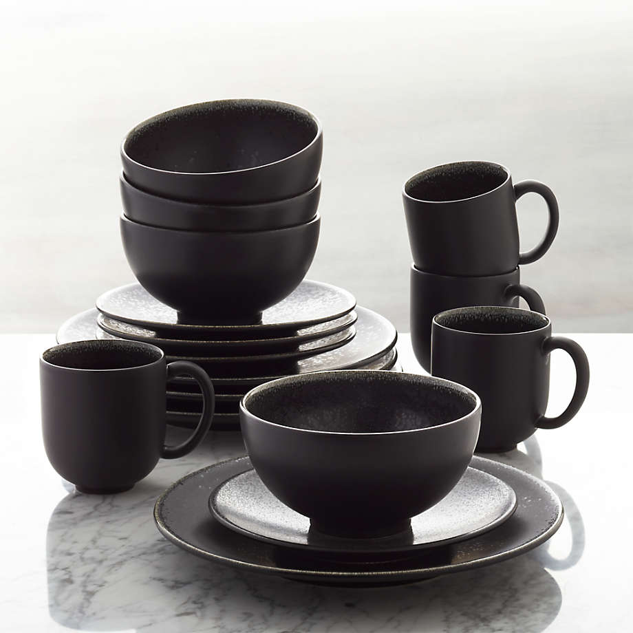 Jars Tourron Black 16Piece Dinnerware Set + Reviews Crate and Barrel