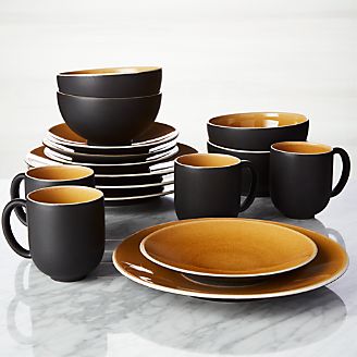 Jars Tourron Amber 16-Piece Dinnerware Set