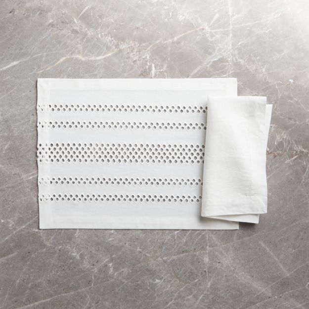 Helena White Linen Napkin in Napkins + Reviews Crate and Barrel