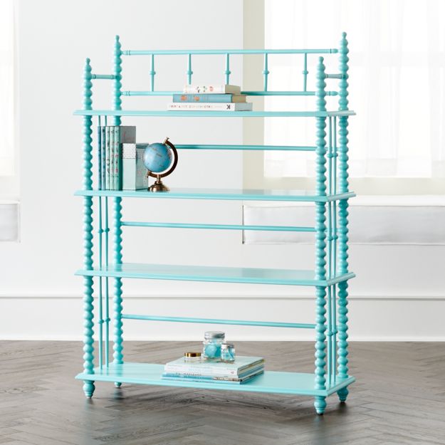 Jenny Lind Teal Bookcase + Reviews Crate and Barrel