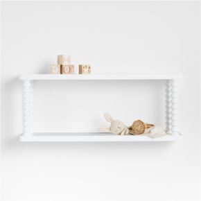 Image of Jenny Lind 30" Kids White Wood Spindle Wall Shelf