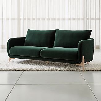 High Back Sofas Crate And Barrel Jenny Green Velvet Sofa