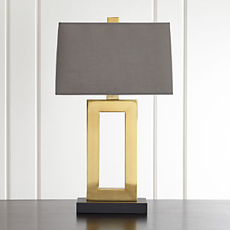 Cotton Lamp Shades Crate And Barrel Duncan Br Table Lamp With Grey Shade