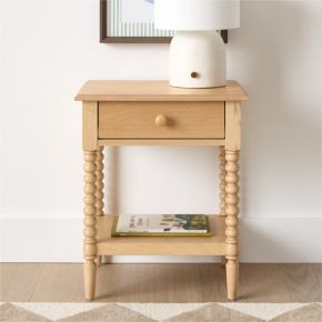 Image of Jenny Lind 21" Maple Wood Spindle Kids Nightstand with Drawer