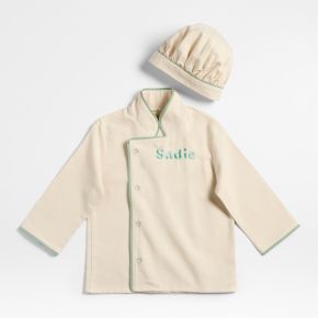 Image of Natural and Green Kids Chef Coat and Hat Set