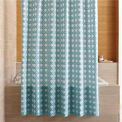 light blue and grey shower curtain