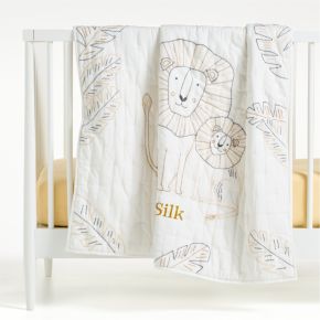 Image of Jungle Lion 100% Organic Cotton Baby Crib Quilt