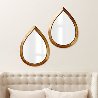 Floor Wall And Over The Door Mirrors Crate Barrel Set Of 2 Kasbah Teardrop Br Wall Mirrors