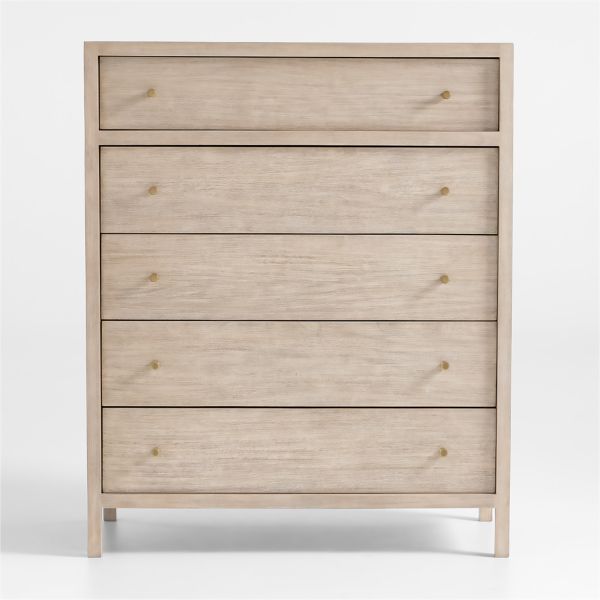 Keane Weathered Natural Solid Wood 5-Drawer Chest