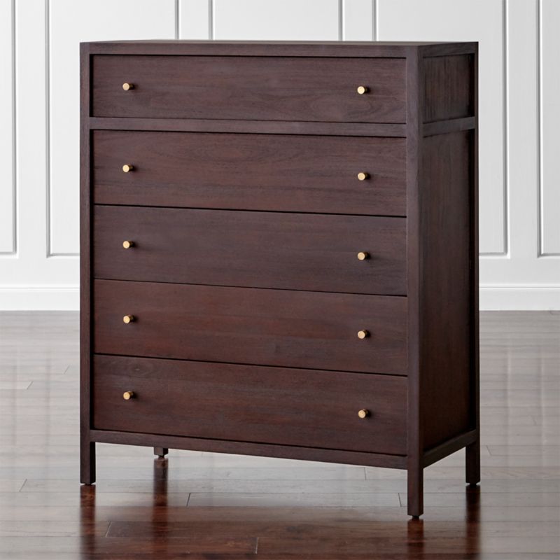 Keane Wenge 5 Drawer Solid Wood Chest Reviews Crate And Barrel