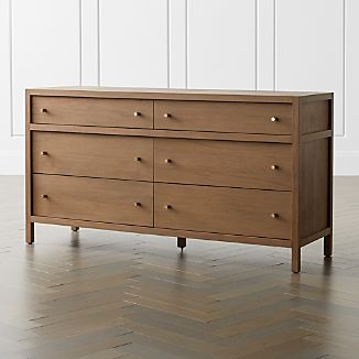 6 Drawer Dressers Crate And Barrel Keane Driftwood 6 Drawer Solid Wood Dresser