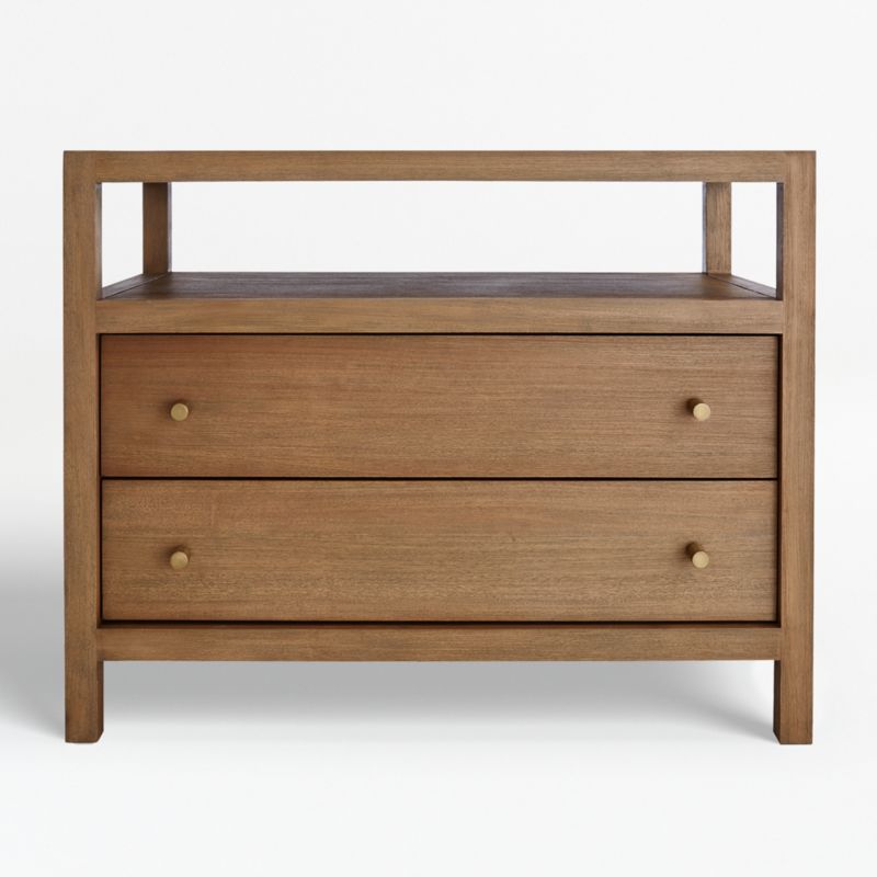 Shop Keane Driftwood Solid Wood Charging Nightstand from Crate and Barrel on Openhaus