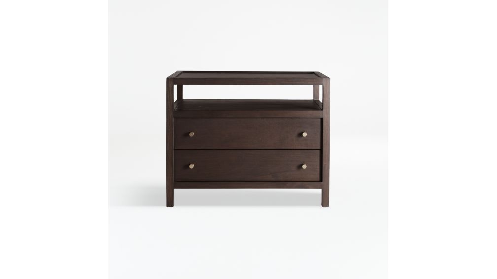 Keane Wenge Solid Wood Charging Nightstand + Reviews Crate and Barrel