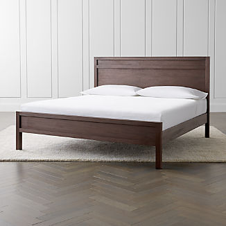 Wood Beds Crate And Barrel Keane Wenge Solid Wood King Bed