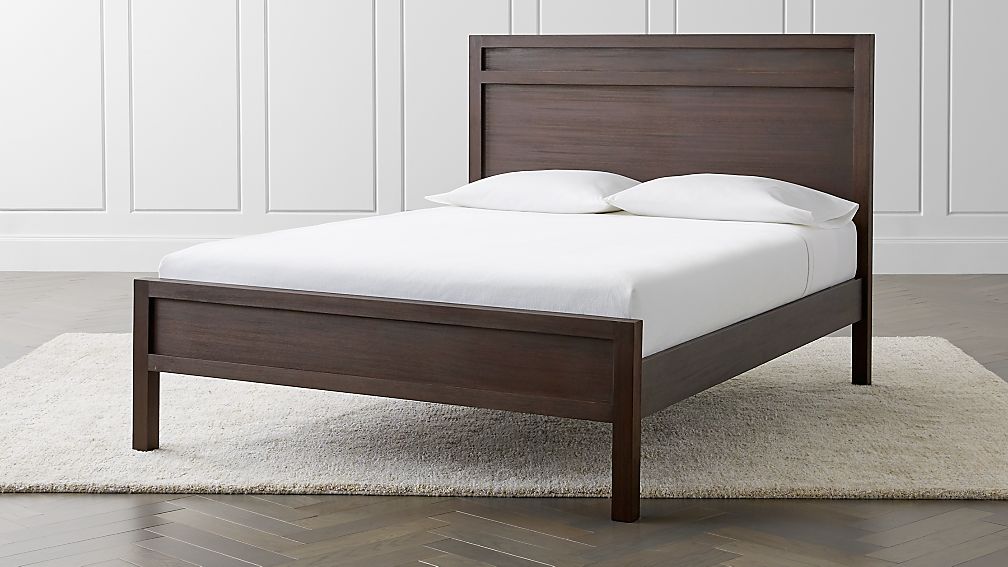 keane wenge solid wood bed | crate and barrel