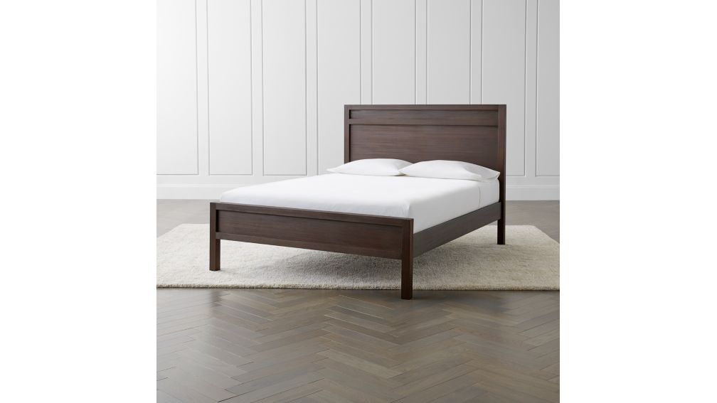 keane wenge solid wood bed | crate and barrel