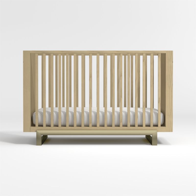 Keaton Brass Inlay Crib | Crate and Barrel