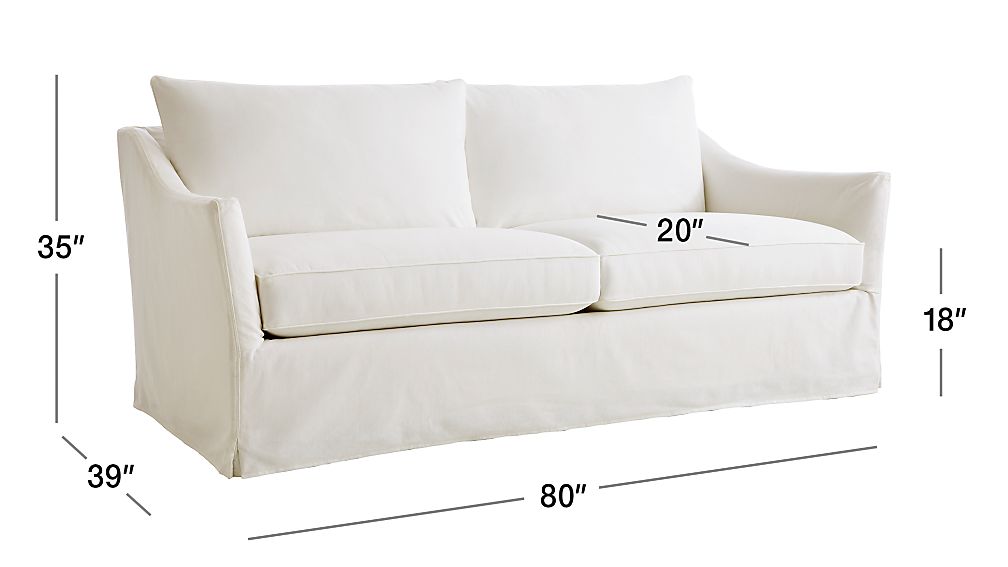 Keely Slipcovered Apartment Sofa + Reviews Crate and Barrel