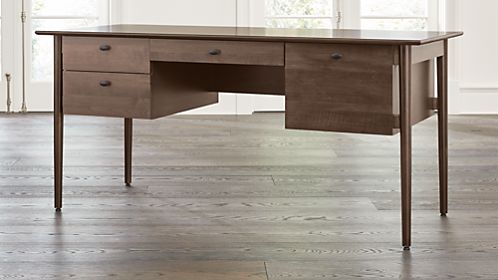 Modern Home Office Desks Crate And Barrel Kendall Cocoa Desk