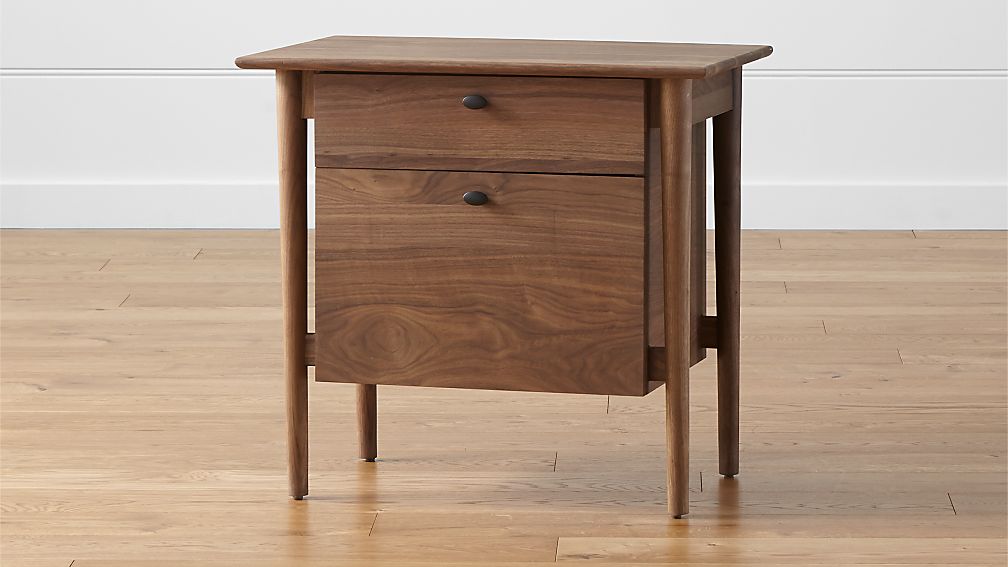 kendall walnut filing cabinet | crate and barrel