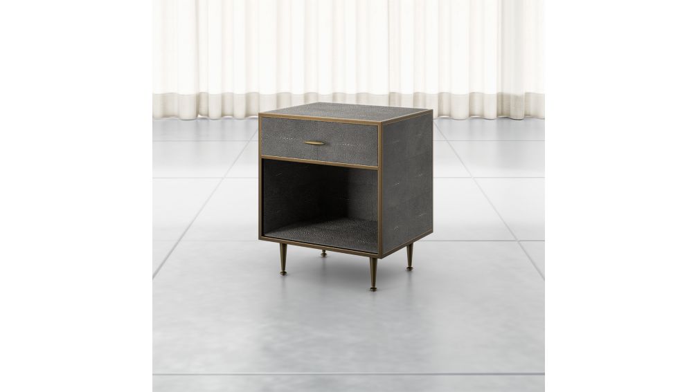 Keya Antique Brass Shagreen Nightstand Crate and Barrel