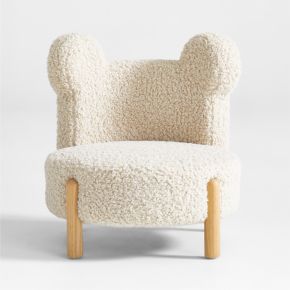 Image of Sherpa Cream White Bear Kids Play Chair