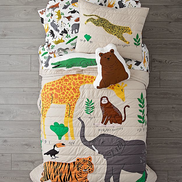 Organic Jungle Animal Twin Duvet Cover Reviews Crate And Barrel