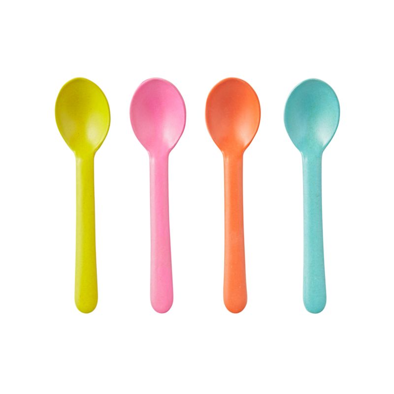 Bambino Set of Four Kid & Baby Spoons + Reviews | Crate and Barrel