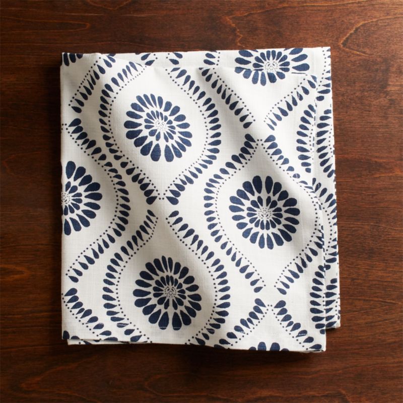 Kiran Indigo Medallion Dinner Napkin + Reviews Crate and Barrel