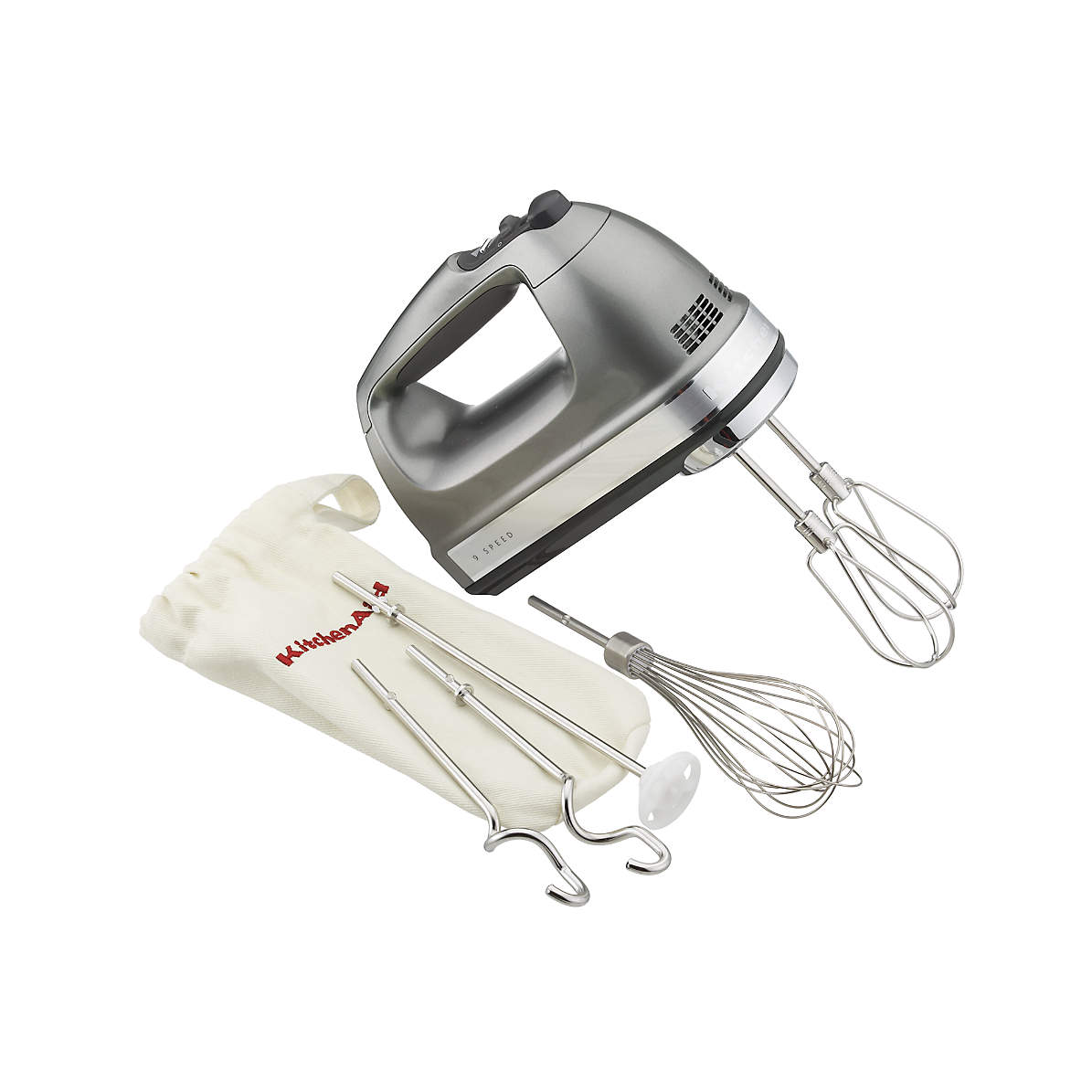 Kitchenaid Silver 9 Speed Contour Hand Mixer Reviews Crate And Barrel Canada