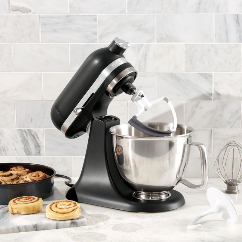 KitchenAid Artisan Matte Black Mini Mixer with Flex Edge Beater + Reviews Crate and Barrel