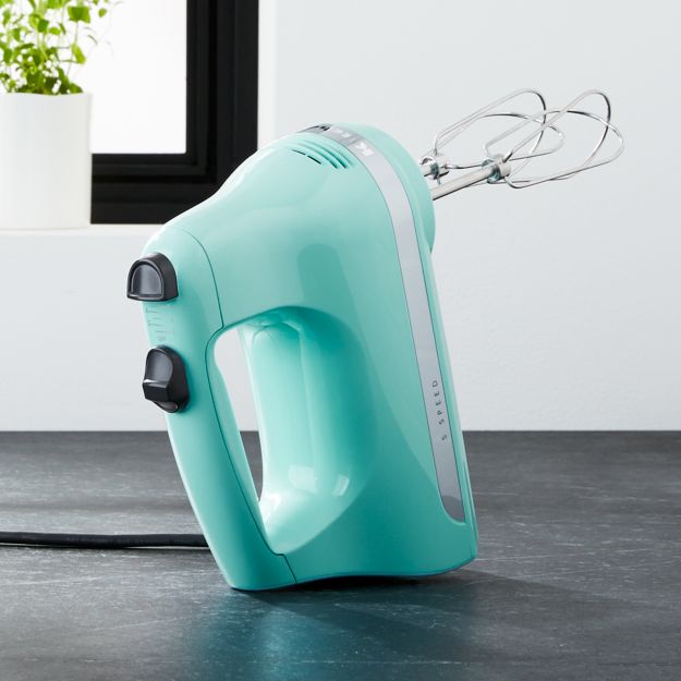 KitchenAid Ice Blue 5Speed Hand Mixer + Reviews Crate and Barrel