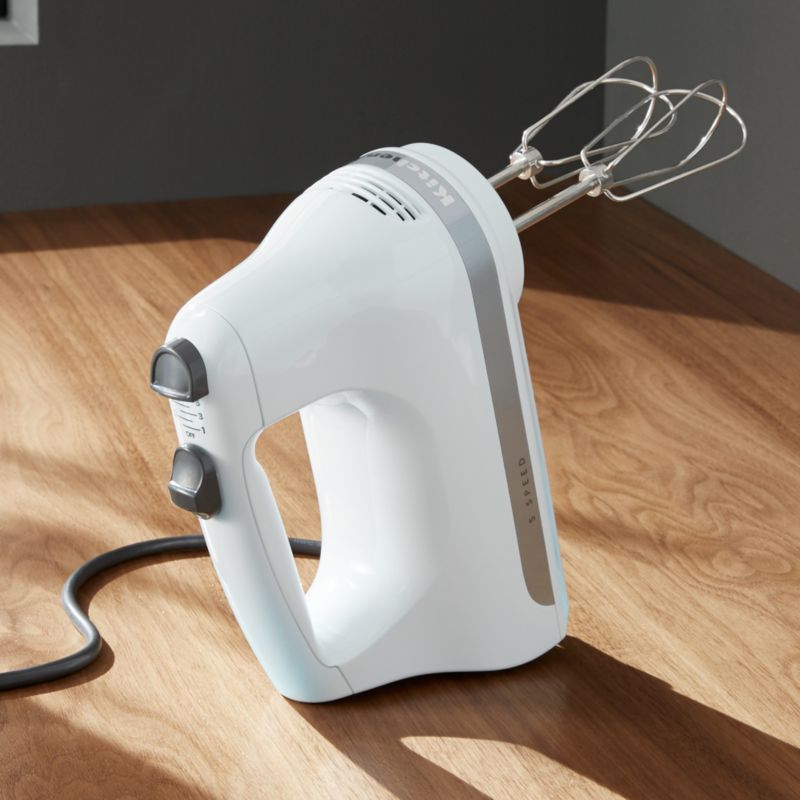 KitchenAid White 5-Speed Hand Mixer + Reviews | Crate and Barrel