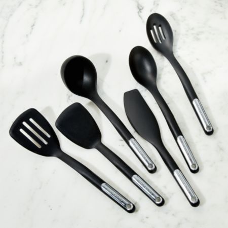 Kitchenaid Black Silicone Utensils Crate And Barrel