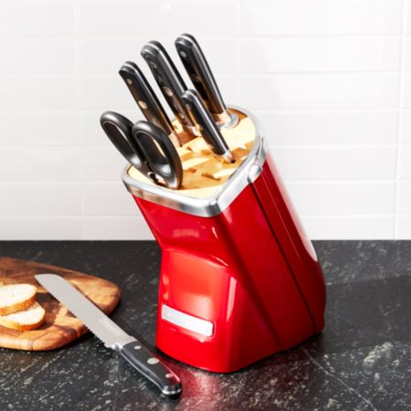 Kitchenaid Professional Series 7 Piece Candy Apple Red Knife Block