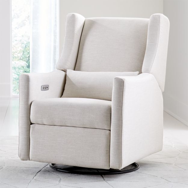 Babyletto Kiwi Ivory Power Recliner Glider + Reviews Crate and Barrel