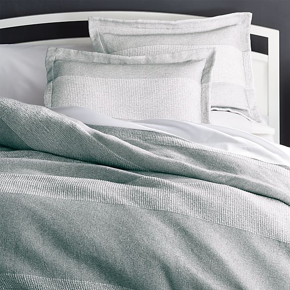 Kiyomi Grey Striped Duvet Covers And Pillow Shams Crate And Barrel