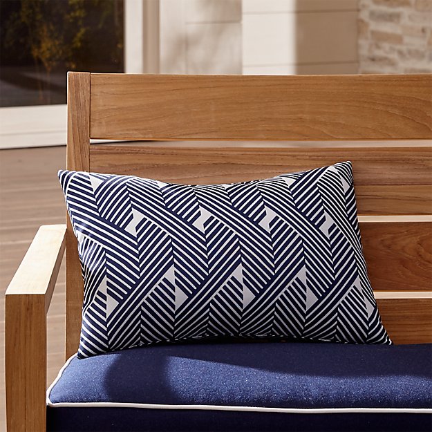 Knot Striped Outdoor Lumbar Pillow Crate and Barrel