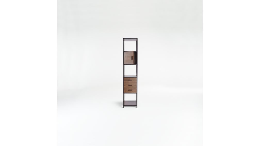 Knox Black Tall Narrow Storage Bookcase + Reviews Crate and Barrel