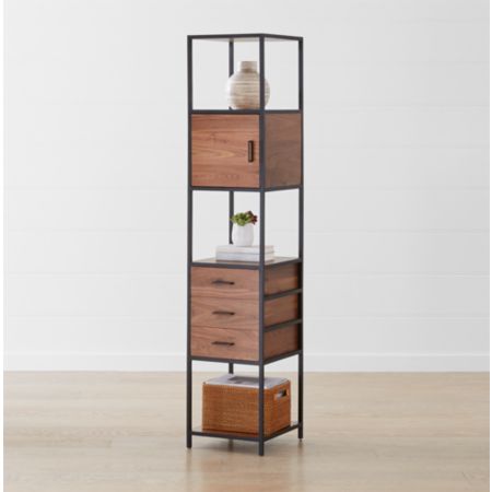 Knox Black Tall Narrow Storage Bookcase Reviews Crate And Barrel