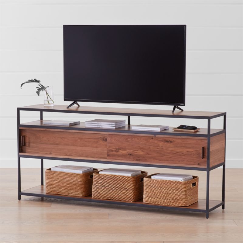 Knox Black 76 Industrial Media Console Reviews Crate And Barrel