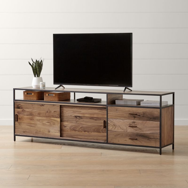 Knox Black 90 Industrial Media Console Reviews Crate And Barrel