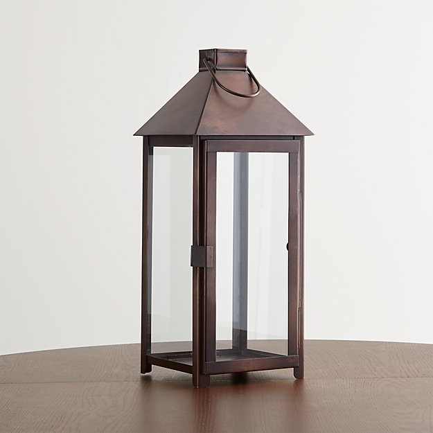 Knox Large Bronze Metal Lantern Crate and Barrel