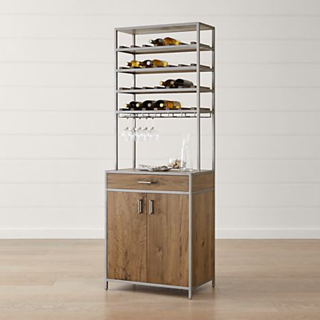 Knox Nickel Tall Storage Wine Tower Reviews Crate And Barrel
