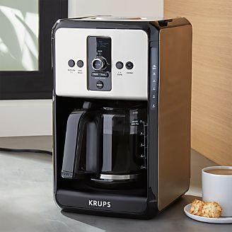 Krups Savoy Turbo 12-Cup Stainless Steel Coffee Maker with Glass Carafe