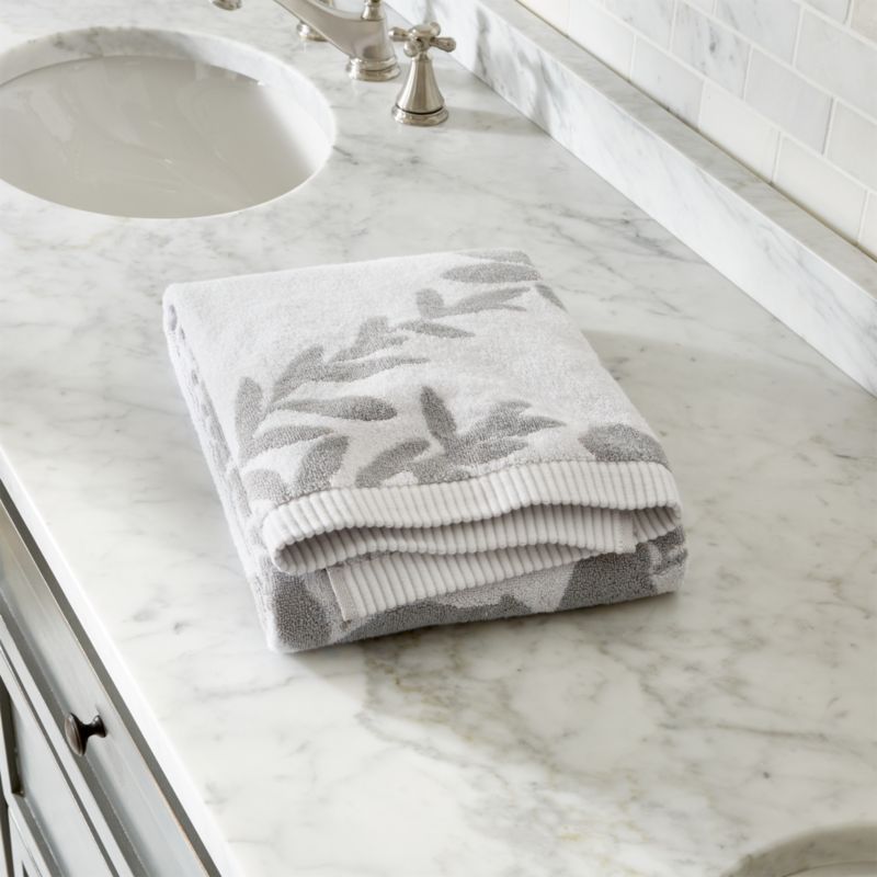 Marimekko Kukkula Grey Bath Towel in Classic + Reviews Crate and Barrel