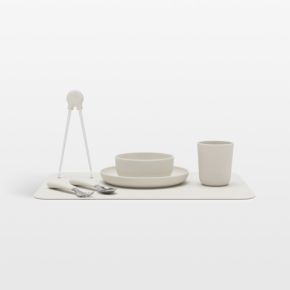 Image of Lalo Oatmeal White Big Bites Full Toddler Dinnerware Set